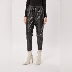 DÈLUC | Vegan Leather High Rise Leather Pull Up Trouser